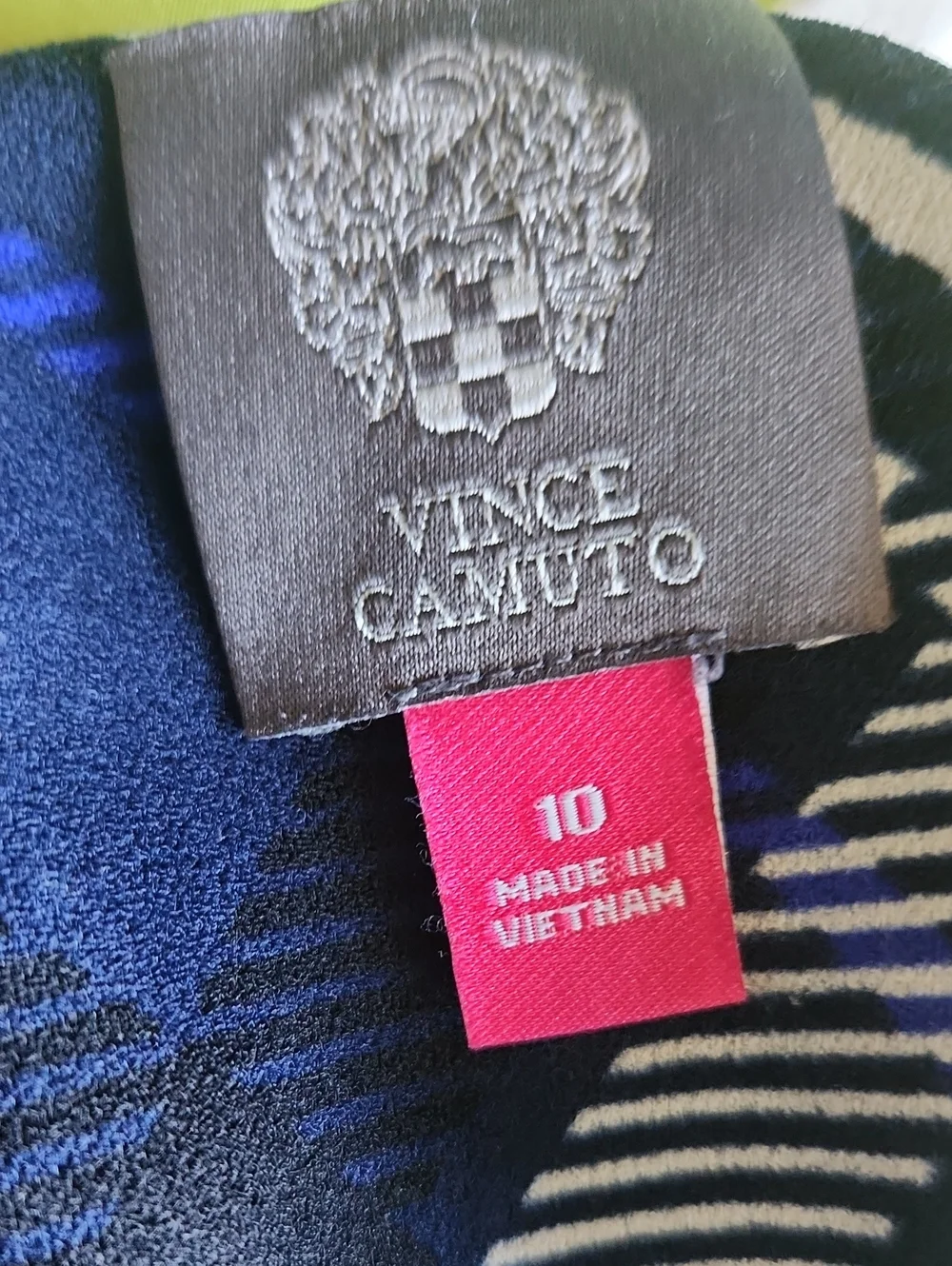 Vince Camuto Navy Plaid Fit & Flare Dress - Picture 9 of 10